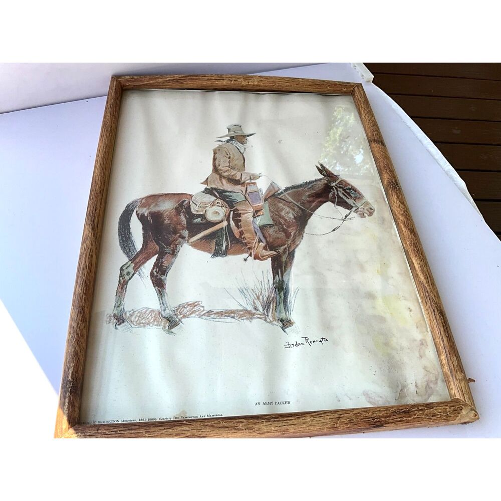 Frederic Remington print An Army Packer Vintage Western Art